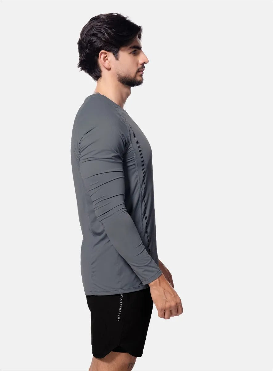 Camibuzo deportivo color gris para hombre, marca INIZIO, referencia 86626, vista lateral. Compra al por mayor en babalu.com.co en COP.