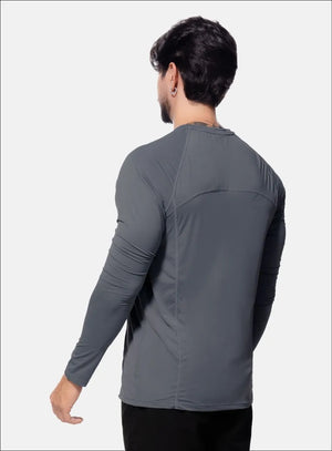 Camibuzo deportivo color gris para hombre, marca INIZIO, referencia 86626, vista trasera. Compra al por mayor en babalu.com.co en COP.