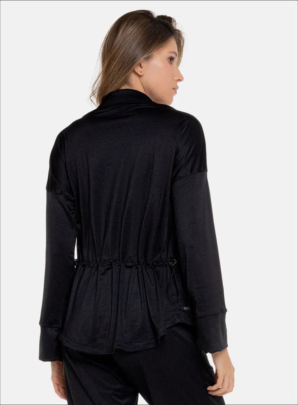 Camisa casual color negro para mujer, marca BABALÚ, referencia 112013, vista trasera. Compra al por mayor en babalu.com.co en COP.