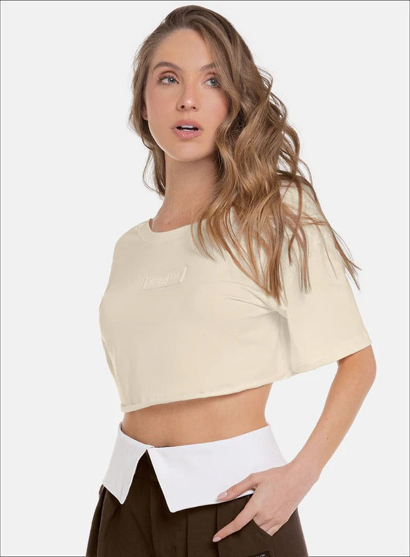 Blusa casual color marfil, marca BABALÚ, referencia 112203, vista frontal. Compra al por mayor en babalu.com.co en COP.