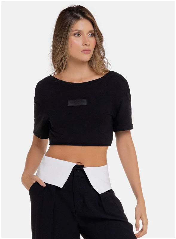 Blusa casual color negro, marca BABALÚ, referencia 112203, vista frontal. Compra al por mayor en babalu.com.co en COP.