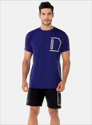 Camiseta deportiva color azul para hombre, marca INIZIO, referencia 86376, vista frontal. Compra al por mayor en babalu.com.co en COP.