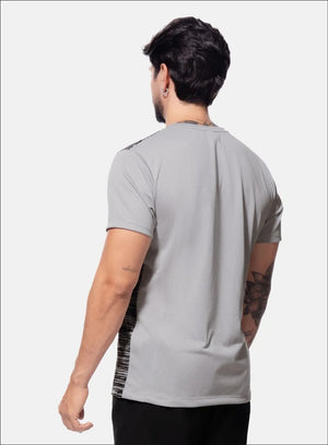 Camiseta deportiva color gris para hombre, marca INIZIO, referencia 86526, vista trasera. Compra al por mayor en babalu.com.co en COP.
