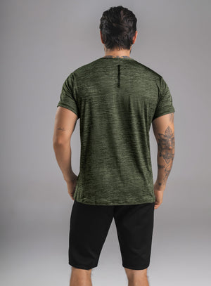 Camiseta deportiva color verde para hombre, marca INIZIO, referencia 86076, vista trasera. Compra al por mayor en babalu.com.co en COP.