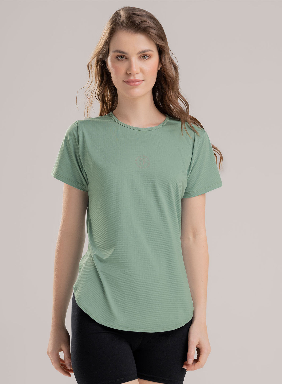 Camiseta deportiva color verde para mujer, marca BABALÚ, referencia 113893, vista frontal. Compra al por mayor en babalu.com.co en COP.