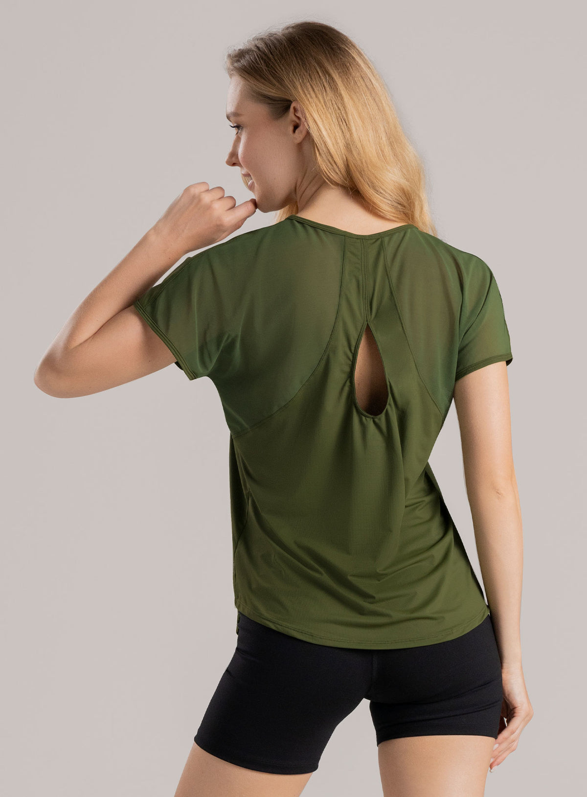 Camiseta deportiva color verde para mujer, marca BABALÚ, referencia 114003, vista frontal. Compra al por mayor en babalu.com.co en COP.