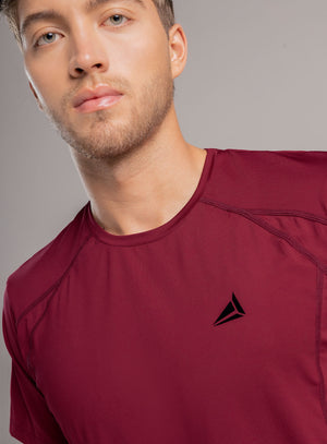 Camiseta deportiva color vino tinto para hombre, marca INIZIO, referencia 86766, vista frontal. Compra al por mayor en babalu.com.co en COP.