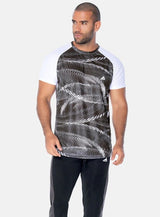 CAMISETA  DEPORTIVA SIBLIMADA CON CORTES  EN CONTRASTE