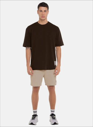 Camiseta oversize color cafe para hombre, marca BBL MEN, referencia 119, vista frontal. Compra al por mayor en babalu.com.co en COP.