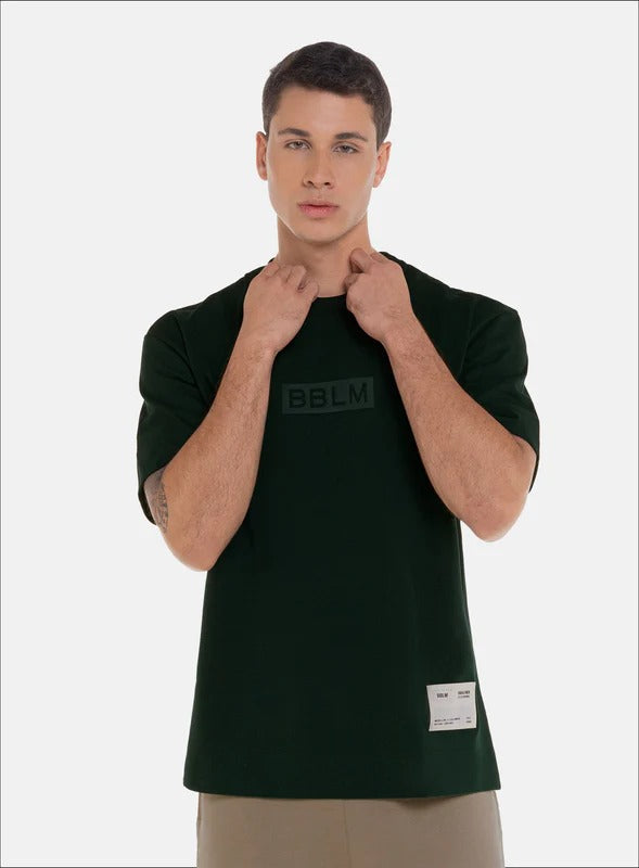 Camiseta oversize color verde para hombre, marca BBL MEN, referencia 19, vista frontal. Compra al por mayor en babalu.com.co en COP.