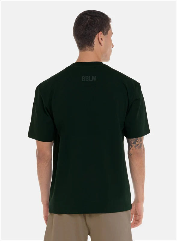 Camiseta oversize color verde para hombre, marca BBL MEN, referencia 19, vista trasera. Compra al por mayor en babalu.com.co en COP.