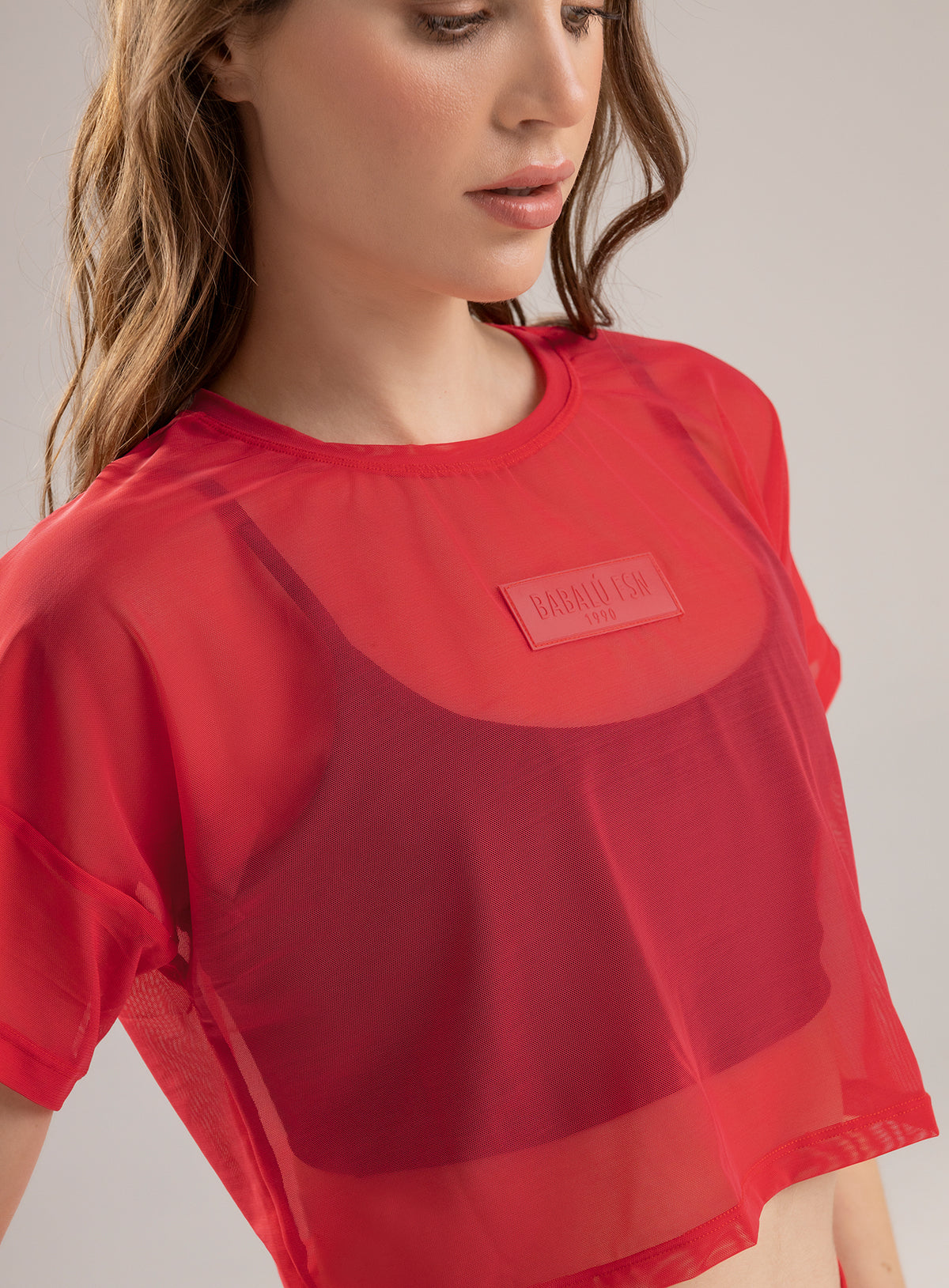 Camistea deportiva color rojo para mujer, marca BABALÚ, referencia 105883, vista frontal. Compra al por mayor en babalu.com.co en COP.