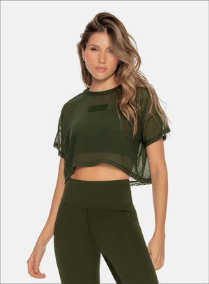 Camistea deportiva color verde para mujer, marca BABALÚ, referencia 105883, vista frontal. Compra al por mayor en babalu.com.co en COP.
