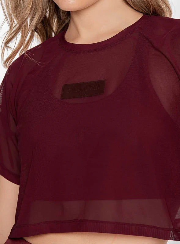 Camistea deportiva color vino tinto para mujer, marca BABALÚ, referencia 105883, vista frontal. Compra al por mayor en babalu.com.co en COP.