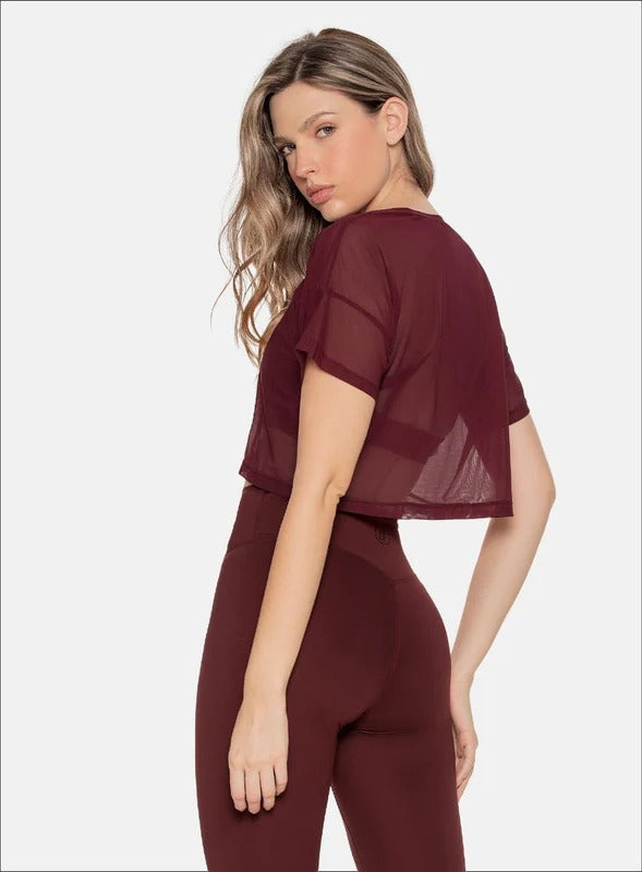Camistea deportiva color vino tinto para mujer, marca BABALÚ, referencia 105883, vista trasera. Compra al por mayor en babalu.com.co en COP.