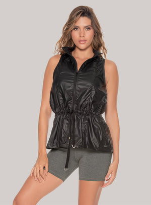 Chaleco deportivo color negro para mujer, marca BABALÚ, referencia 110223, vista frontal. Compra al por mayor en babalu.com.co en COP.