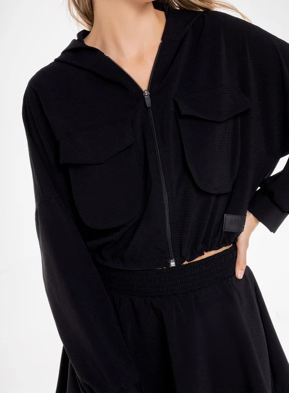 Chaqueta casual color negro, marca BABALÚ, referencia 111963, vista detalle. Compra al por mayor en babalu.com.co en COP.