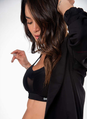 Chaqueta casual color negro para mujer, marca BABALÚ, referencia 111223, vista detalle. Compra al por mayor en babalu.com.co en COP.