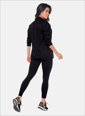 Chaqueta casual color negro para mujer, marca BABALÚ, referencia 111223, vista trasera. Compra al por mayor en babalu.com.co en COP.