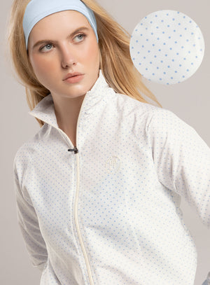 Chaqueta deportiva color azul baby para mujer, marca BABALÚ, referencia 115913, vista frontal. Compra al por mayor en babalu.com.co en COP.