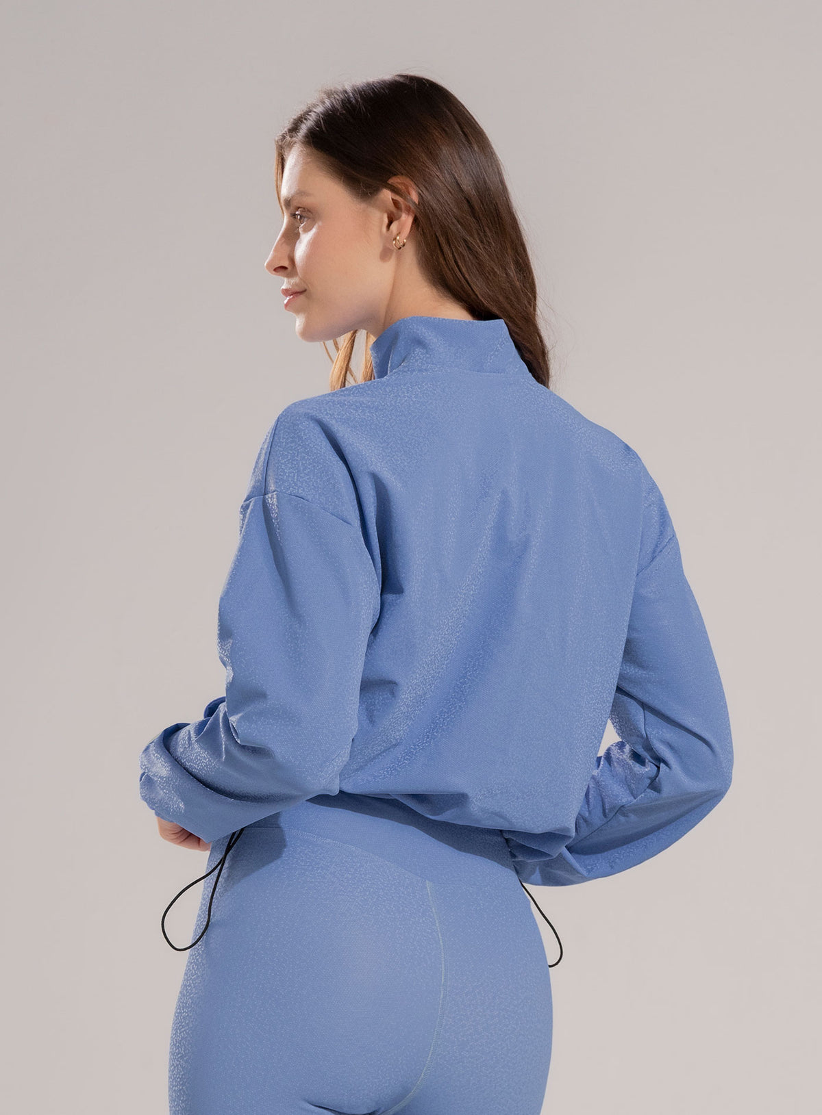 Chaqueta deportiva color azul para mujer, marca BABALÚ, referencia 112323, vista trasera. Compra al por mayor en babalu.com.co en COP.