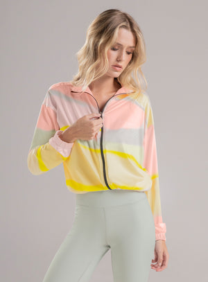 Chaqueta deportiva color gris para mujer, marca BABALÚ, referencia 112873, vista frontal. Compra al por mayor en babalu.com.co en COP.