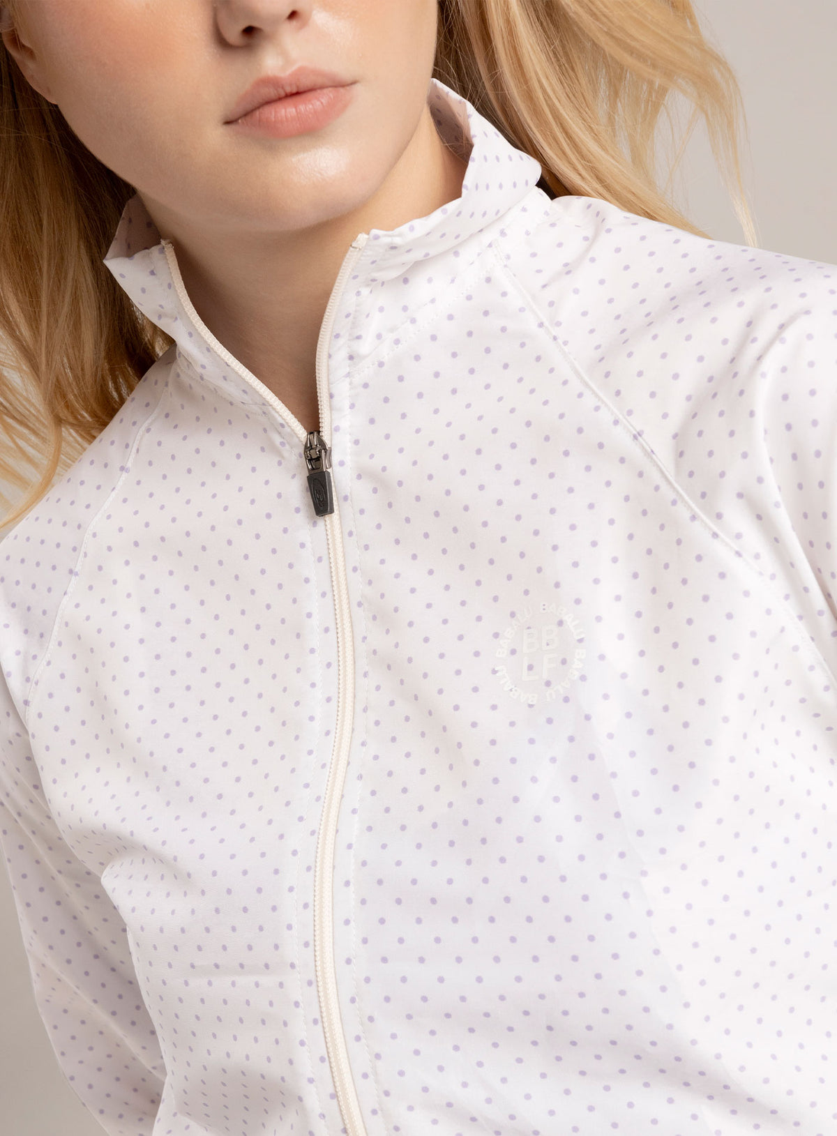 Chaqueta deportiva color lila baby para mujer, marca BABALÚ, referencia 115913, vista detalle. Compra al por mayor en babalu.com.co en COP.