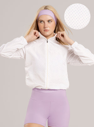 Chaqueta deportiva color lila baby para mujer, marca BABALÚ, referencia 115913, vista frontal. Compra al por mayor en babalu.com.co en COP.
