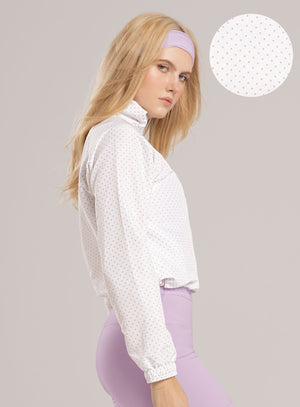 Chaqueta deportiva color lila baby para mujer, marca BABALÚ, referencia 115913, vista lateral. Compra al por mayor en babalu.com.co en COP.