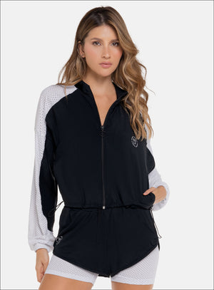 Chaqueta deportiva color negro para mujer, marca BABALÚ, referencia 109153, vista frontal. Compra al por mayor en babalu.com.co en COP.