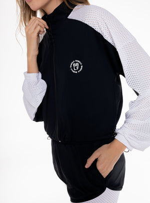 Chaqueta deportiva color negro para mujer, marca BABALÚ, referencia 109153, vista frontal. Compra al por mayor en babalu.com.co en COP.