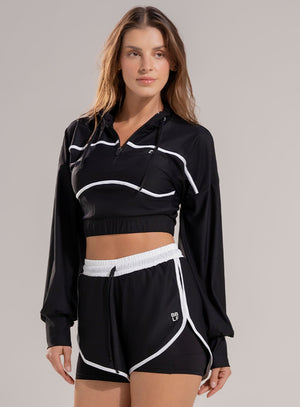 Chaqueta deportiva color negro para mujer, marca BABALÚ, referencia 112393, vista frontal. Compra al por mayor en babalu.com.co en COP.
