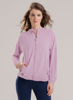 Chaqueta deportiva color rosado para mujer, marca BABALÚ, referencia 113853, vista frontal. Compra al por mayor en babalu.com.co en COP.