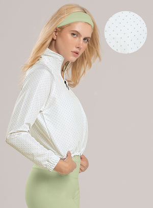 Chaqueta deportiva color verde para mujer, marca BABALÚ, referencia 115913, vista lateral. Compra al por mayor en babalu.com.co en COP.