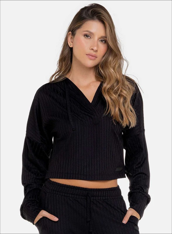 Chompa casual color negro para mujer, marca BABALÚ, referencia 111703, vista frontal. Compra al por mayor en babalu.com.co en COP.