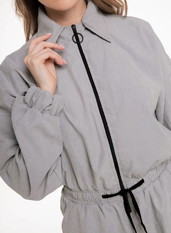 Enterizo casual color gris para mujer, marca BABALÚ, referencia 111983, vista detalle. Compra al por mayor en babalu.com.co en COP.