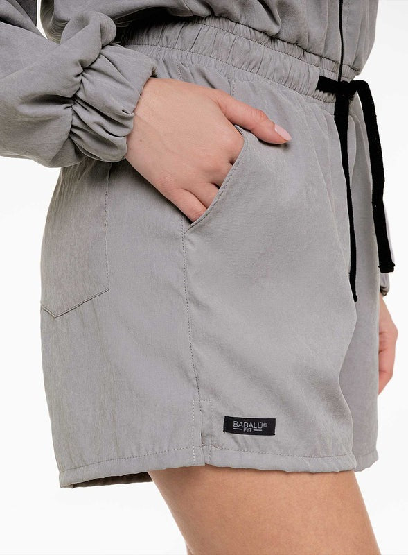 Enterizo casual color gris para mujer, marca BABALÚ, referencia 111983, vista detalle. Compra al por mayor en babalu.com.co en COP.