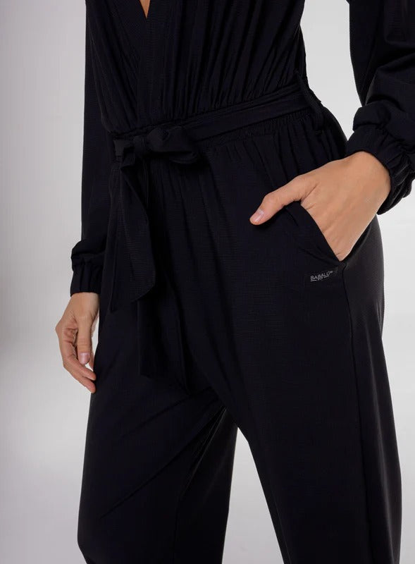Enterizo casual color negro para mujer, marca BABALÚ, referencia 111993, vista detalle. Compra al por mayor en babalu.com.co en COP.