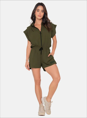 Enterizo casual color verde para mujer, marca BABALÚ, referencia 111183, vista frontal. Compra al por mayor en babalu.com.co en COP.