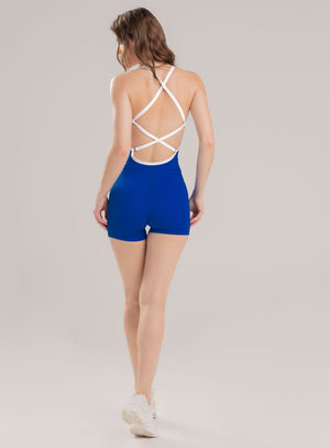 Enterizo deportivo en tela Shery color azul, marca BABALÚ, referencia 113583, vista detalle. Compra al por mayor en babalu.com.co en COP.