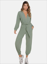 Enterizo casual con bolsillos y cinturón