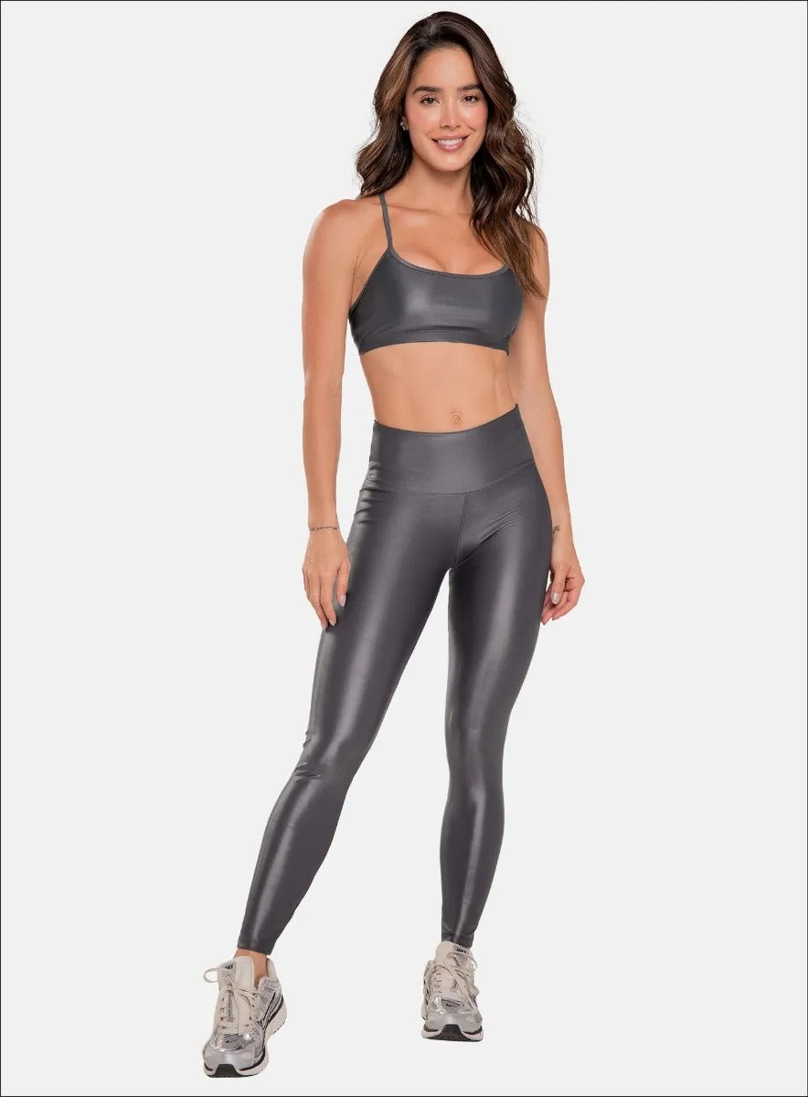 Leggins apariencia color gris para mujer, marca BABALÚ, referencia 90883, vista frontal. Compra al por mayor en babalu.com.co en COP.