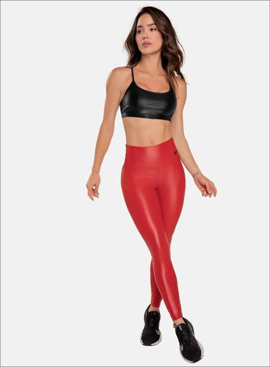 Leggins apariencia color rojo para mujer, marca BABALÚ, referencia 90883, vista frontal. Compra al por mayor en babalu.com.co en COP.