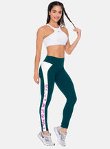 LEGGINS DEPORTIVO MUJER  TELA SUPPLEX  CON TERMOSELLADO Y ESTAMPADO EN LATERALES TALLA ÚNICA
