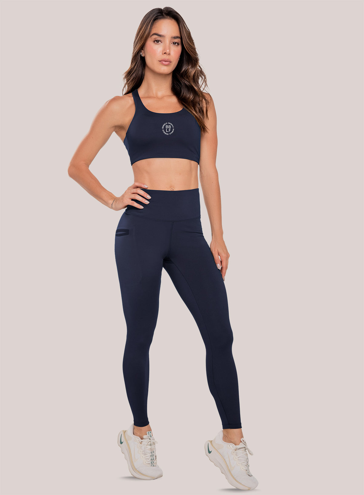 Leggins deportivo color azul para mujer, marca BABALÚ, referencia 107033, vista frontal. Compra al por mayor en babalu.com.co en COP.