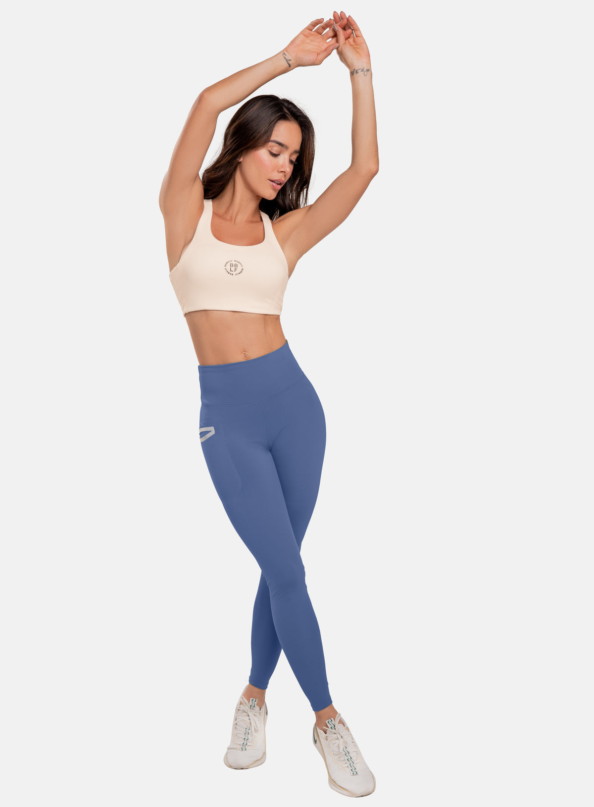 Leggins deportivo color azul para mujer, marca BABALÚ, referencia 107033, vista frontal. Compra al por mayor en babalu.com.co en COP.