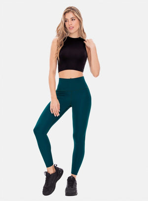 Leggins deportivo color azul para mujer, marca BABALÚ, referencia 107713, vista frontal. Compra al por mayor en babalu.com.co en COP.