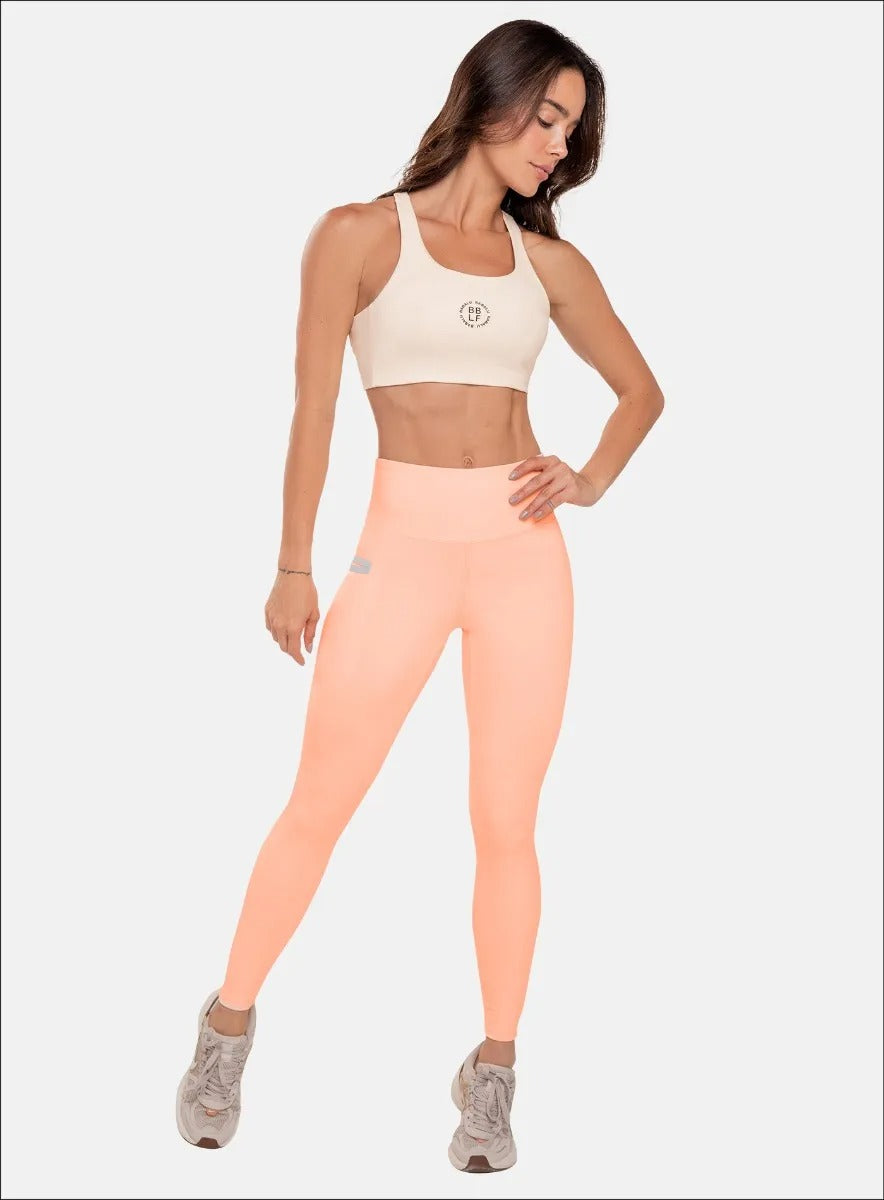 Leggins deportivo color melon para mujer, marca BABALÚ, referencia 107033, vista frontal. Compra al por mayor en babalu.com.co en COP.