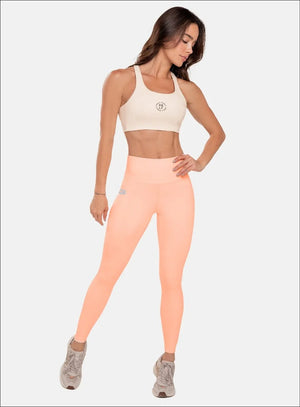 Leggins deportivo color melon para mujer, marca BABALÚ, referencia 107033, vista frontal. Compra al por mayor en babalu.com.co en COP.