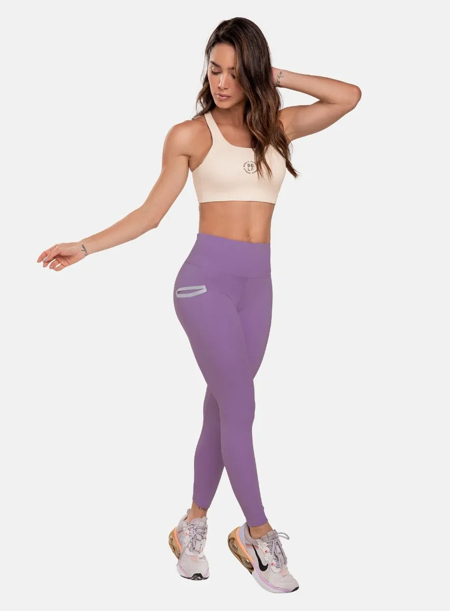 Leggins deportivo color morado para mujer, marca BABALÚ, referencia 107033, vista frontal. Compra al por mayor en babalu.com.co en COP.